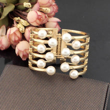 Load image into Gallery viewer, Faux Pearl Cuff Bangles Charm Bracelets for women