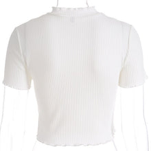 Load image into Gallery viewer, Cotton Embroidery Short Sleeve Casual Cropped Top freeshipping - Tyche Ace