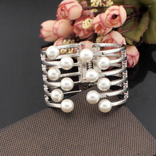 Load image into Gallery viewer, Faux Pearl Cuff Bangles Charm Bracelets for women