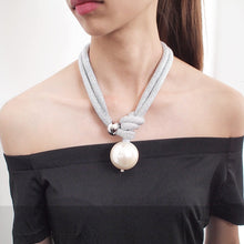 Load image into Gallery viewer, Adjustable Thick Rope Large Faux Pearl Pendants For Women