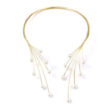 Load image into Gallery viewer, Handmade Copper Weave Pearl Statement Charm Choker Necklaces