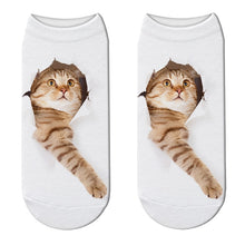 Load image into Gallery viewer, Unisex Cute 3D Cat Image Design Most Comfortable Ankle Socks freeshipping - Tyche Ace