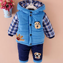 Load image into Gallery viewer, Unisex Baby Dog Cartoon Design Long Sleeve Jacket & Trousers Suit