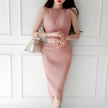 Load image into Gallery viewer, Elegant Simple Stretch Knitted Sleeveless Dress With Slit On Back