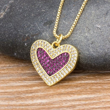 Load image into Gallery viewer, Rainbow Heart Charm Pendants For Women