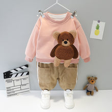 Load image into Gallery viewer, Cartoon Animal Design Sweater + Warm Pants Suit For Kids