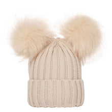 Load image into Gallery viewer, Double Hairball Solid Pompom Beanie Hat - Tyche Ace