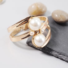 Load image into Gallery viewer, Faux Pearl Cuff Bangles Charm Bracelets for women