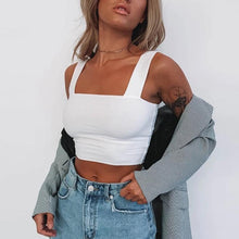 Load image into Gallery viewer, Square Neck Sleeveless Off Shoulder Backless Tank Top