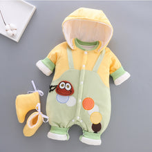 Load image into Gallery viewer, Unisex Cotton Thick Warm Hooded Jumpsuit Rompers For Kids