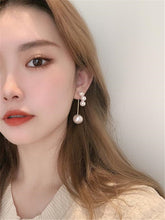 Load image into Gallery viewer, Kshmir New pearl long earrings simple geometric pearl retro metal exquisite French earrings S925 stitches 2020 - Tyche Ace