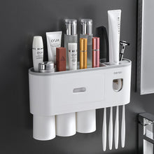 Load image into Gallery viewer, Toothbrush Holder Magnetic Cups Automatic Toothpaste Dispenser Storage