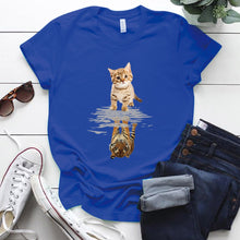 Load image into Gallery viewer, Cat & Tiger Print Graphic T Shirt freeshipping - Tyche Ace