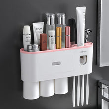 Load image into Gallery viewer, Toothbrush Holder Magnetic Cups Automatic Toothpaste Dispenser Storage