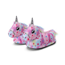 Load image into Gallery viewer, Kids Plush Magical Unicorn Slippers