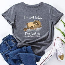 Load image into Gallery viewer, I'm Not Lazy Animal Bear Graphic Print T Shirt freeshipping - Tyche Ace