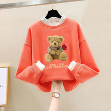 Load image into Gallery viewer, Girls Bear Cartoon Design Long Sleeve Cute Pullover For Kids