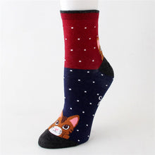 Load image into Gallery viewer, Animal Cartoon Striped Cute Cotton Cute Ankle Socks For Women