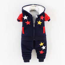 Load image into Gallery viewer, Unisex Baby Dog Cartoon Design Long Sleeve Jacket & Trousers Suit