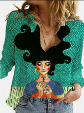 Load image into Gallery viewer, 3D Digital Portrait Letter Printed Blouse freeshipping - Tyche Ace