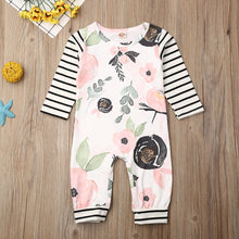 Load image into Gallery viewer, Unisex Baby Flower Striped Long Sleeves Romper For Toddlers