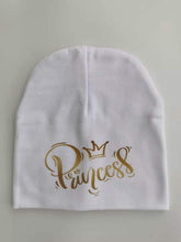 Load image into Gallery viewer, Golden Princess Prince Letter Design Pompom Cute Beanie Hats Kids