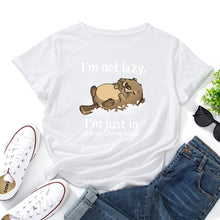 Load image into Gallery viewer, I'm Not Lazy Animal Bear Graphic Print T Shirt freeshipping - Tyche Ace