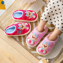 Load image into Gallery viewer, Unisex Cartoon Design Warm Indoor Kids Slippers