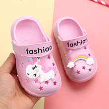 Load image into Gallery viewer, Unicorn Cartoon Design Flip Flops For Kids