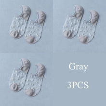 Load image into Gallery viewer, 3 Pairs Transparent Lace Flower Design Elastic Invisible Boat Best Socks For Women freeshipping - Tyche Ace