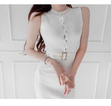 Load image into Gallery viewer, Elegant Simple Stretch Knitted Sleeveless Dress With Slit On Back