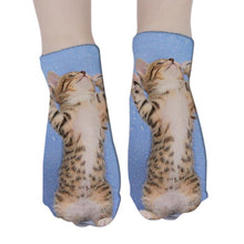 Load image into Gallery viewer, Unisex Cute 3D Cat Image Design Most Comfortable Ankle Socks freeshipping - Tyche Ace