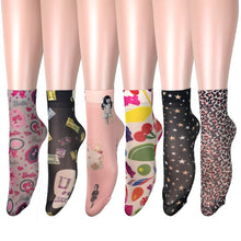 Load image into Gallery viewer, Flower Butterfly Pattern Print Soft Ankle Socks freeshipping - Tyche Ace