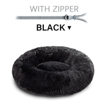 Load image into Gallery viewer, Zip Cover Removable Washable Donut Shape Design Calming Long Plush Dog Beds