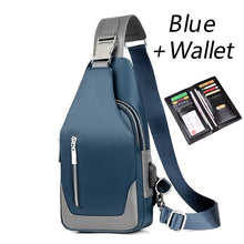 Load image into Gallery viewer, Men USB Charging Multilayer Shoulder Crossbody Bags