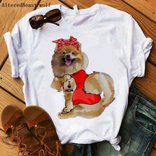 Load image into Gallery viewer, Bandana Pomeranian Mom T-Shirt freeshipping - Tyche Ace