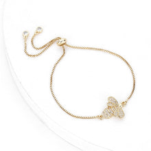 Load image into Gallery viewer, Bee Cubic Zirconia Crystal Charm Bracelet freeshipping - Tyche Ace