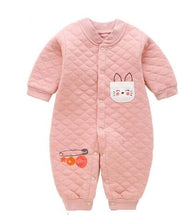 Load image into Gallery viewer, Unisex Cotton Thick Warm Hooded Jumpsuit Rompers For Kids