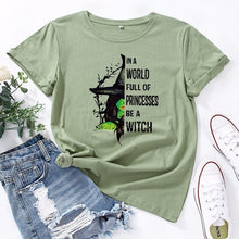 Load image into Gallery viewer, JCGO Fashion Summer T Shirt Women Plus Size 5XL Cotton Halloween Witch Print Female Short Sleeve Tshirts Casual Lady Tops Tee freeshipping - Tyche Ace