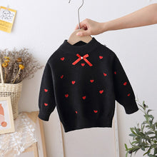 Load image into Gallery viewer, Knitted Bowknot Pullover Embroidered Love Jumper For Girls