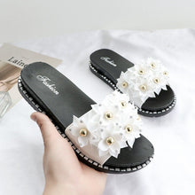 Load image into Gallery viewer, Open Toe Gold Applique Pleated Flat Flip Flops freeshipping - Tyche Ace
