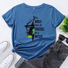 Load image into Gallery viewer, JCGO Fashion Summer T Shirt Women Plus Size 5XL Cotton Halloween Witch Print Female Short Sleeve Tshirts Casual Lady Tops Tee freeshipping - Tyche Ace