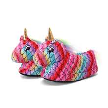 Load image into Gallery viewer, Kids Plush Magical Unicorn Slippers