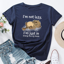 Load image into Gallery viewer, I'm Not Lazy Animal Bear Graphic Print T Shirt freeshipping - Tyche Ace