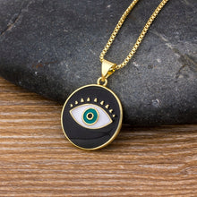 Load image into Gallery viewer, Encrusted Eye Fine Polished Women's Pendant Necklace