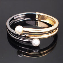 Load image into Gallery viewer, Faux Pearl Cuff Bangles Charm Bracelets for women