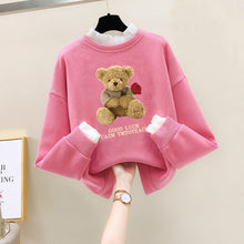 Load image into Gallery viewer, Girls Bear Cartoon Design Long Sleeve Cute Pullover For Kids