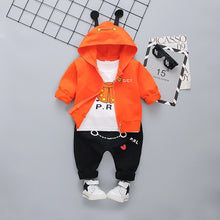 Load image into Gallery viewer, 3Pc Set Cartoon Dinosaur Image Design Hooded Sweater Pants + T Shirt For Boys