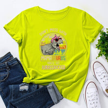 Load image into Gallery viewer, Dinosaur Graphic Letters Print Short Sleeve T Shirt freeshipping - Tyche Ace