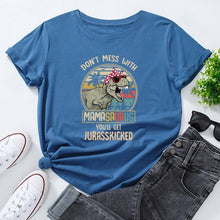 Load image into Gallery viewer, Dinosaur Graphic Letters Print Short Sleeve T Shirt freeshipping - Tyche Ace
